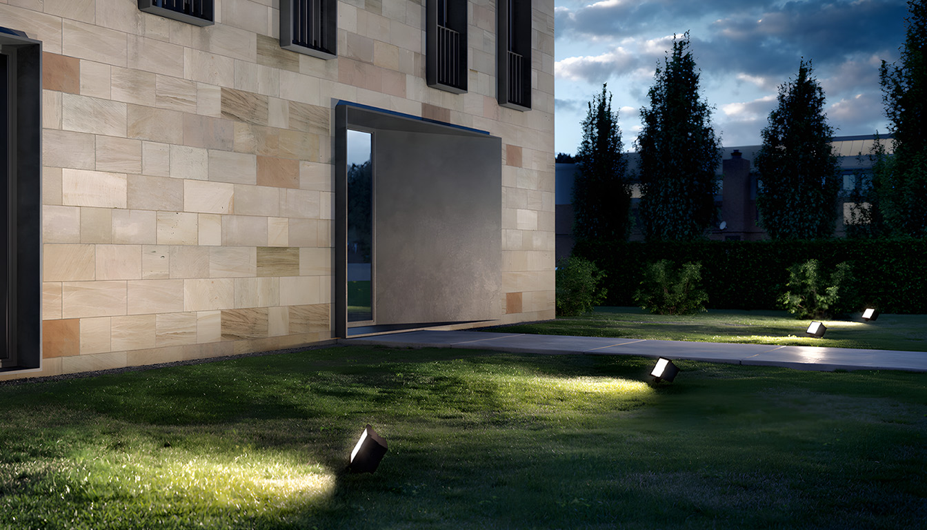 Pool lighting for luxury villa water feature